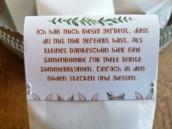 Seedballs als Gastgeschenk für den Kindergeburtstag
